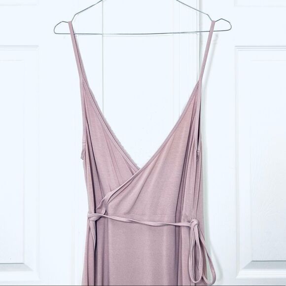 Aritzia Wilfred Free Mystic Dress Mauve Mousse   Pink Wrap Mini Dress Size Large - Picture 4 of 11
